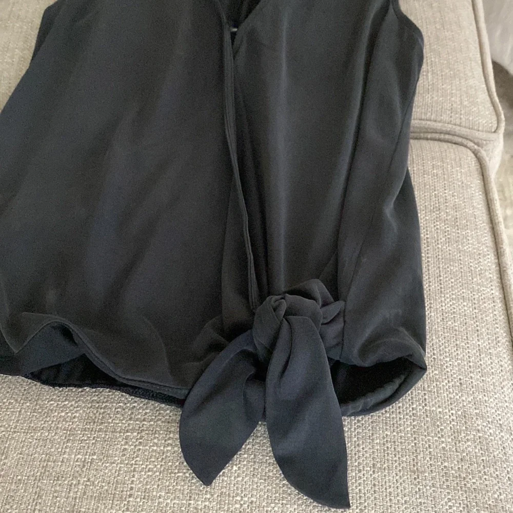 Banana Republic Sandwash Wrap Top Black Size S